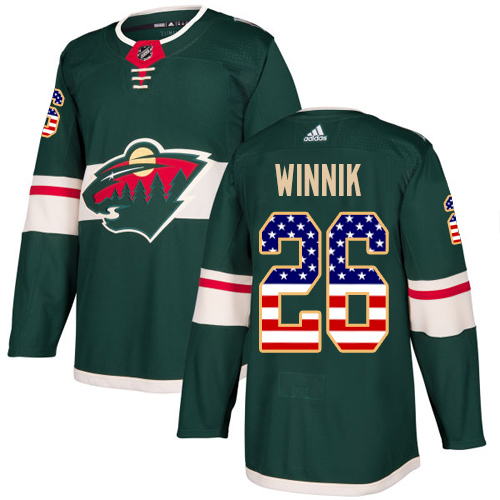 Adidas Wild #26 Daniel Winnik Green Home Authentic USA Flag Stitched NHL Jersey - Click Image to Close